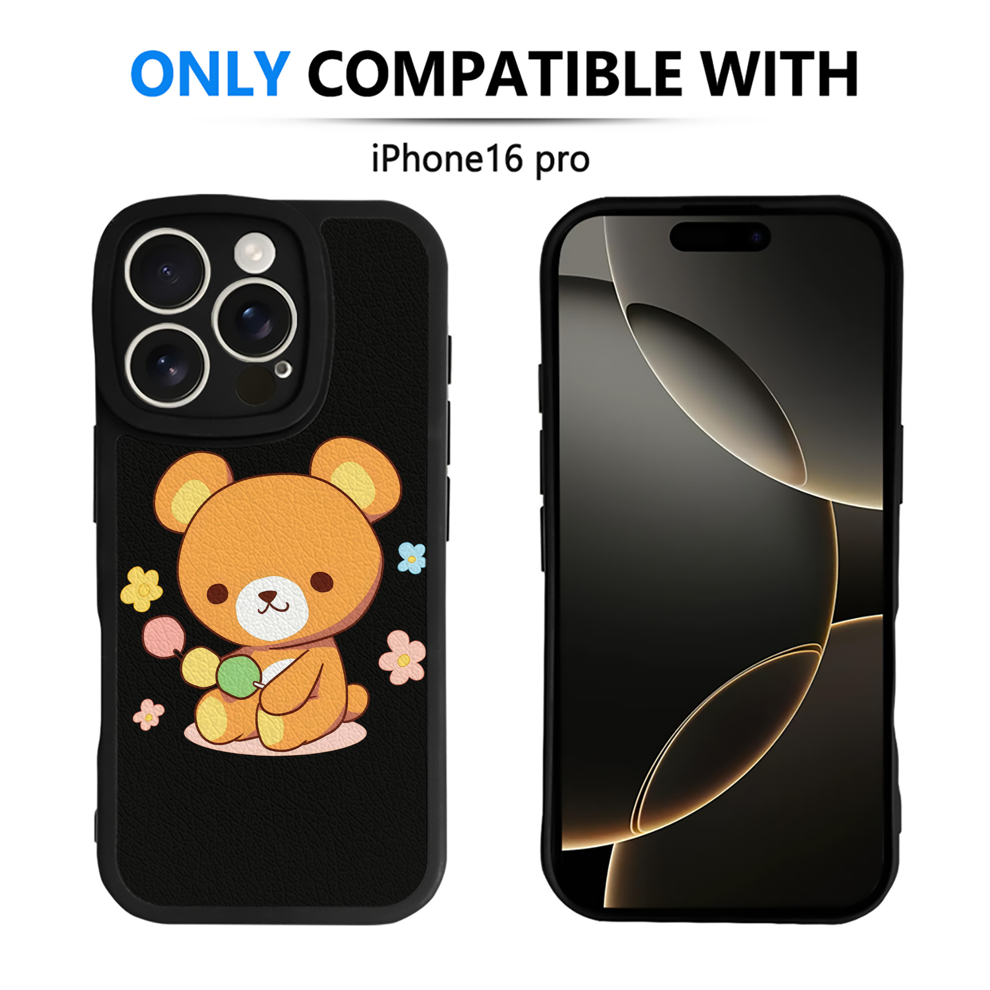 （画像用） リラックマ リラックマ キイロイトリ Rilakkuma Korilakkuma Kiiroitori 【iPhone 16シリーズ対応】シリコンスマホケース（レザー調） 材質：シリコン